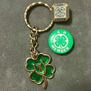 Green 4-H Lapel Pins and Lucky 7 Keychain
